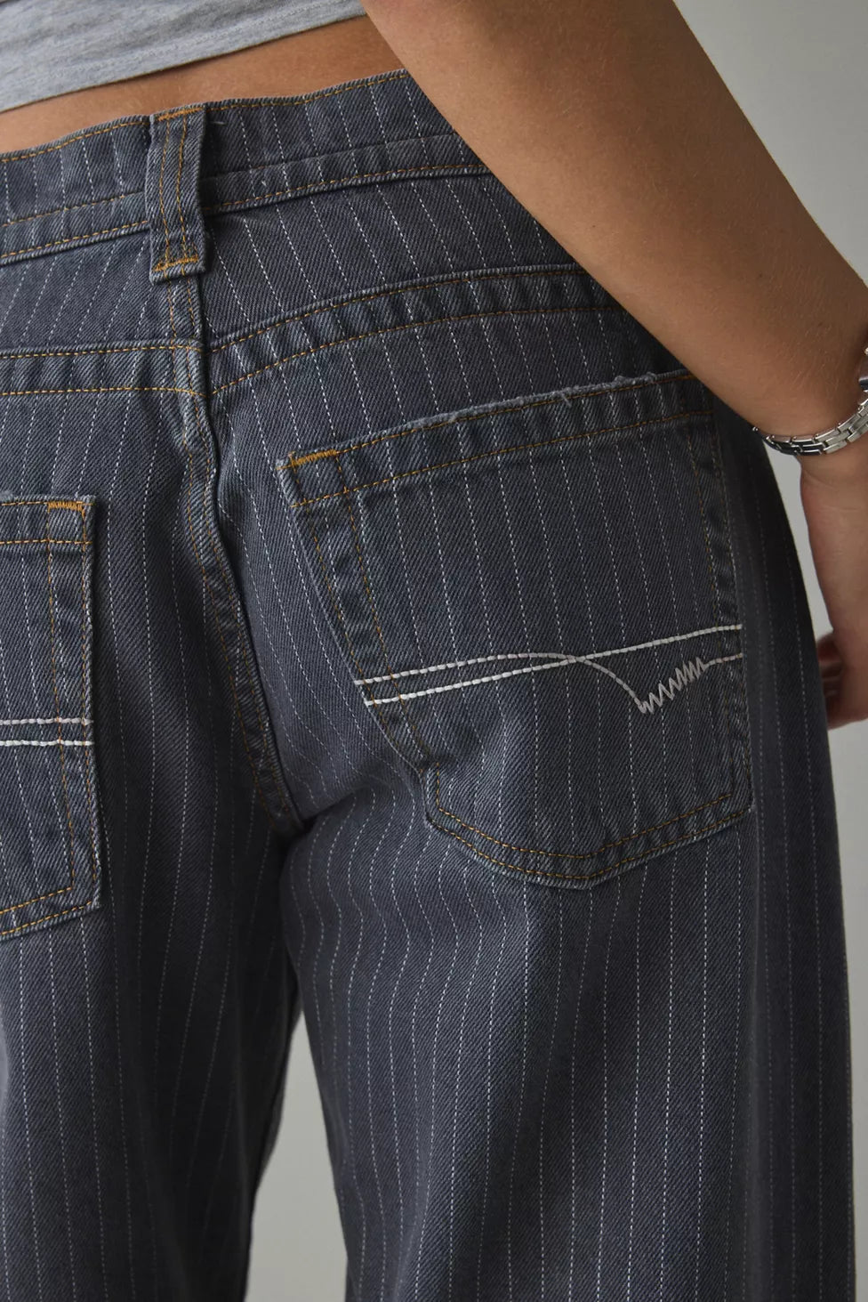 Kayla Printed Pinstripe Jeans