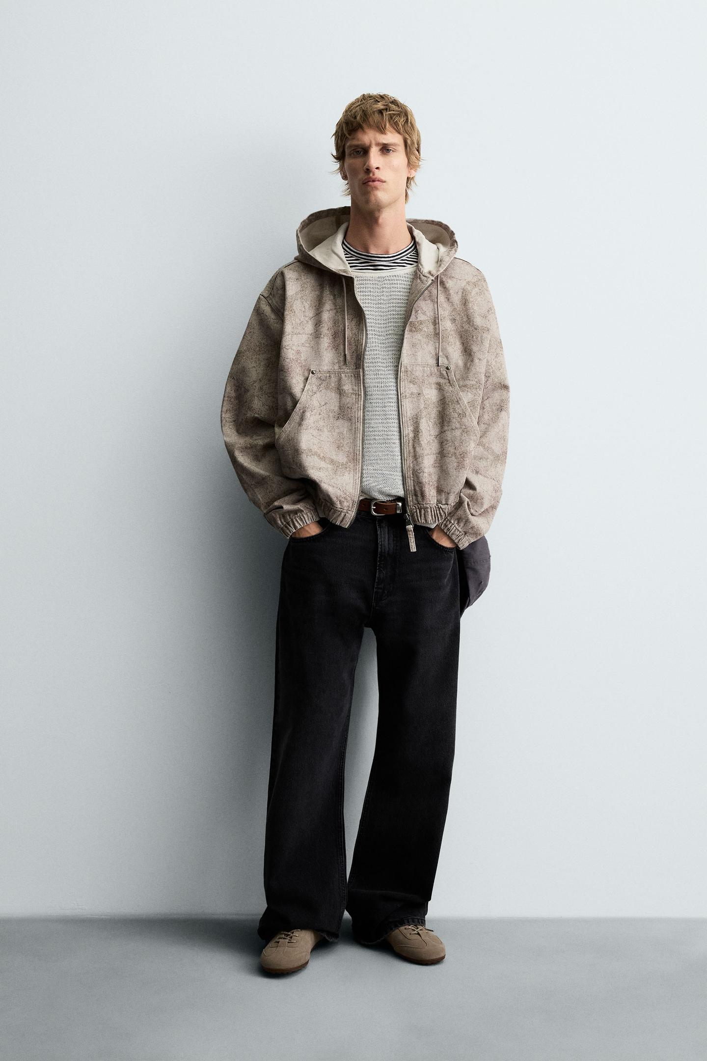 WASHED HOODED JACKET